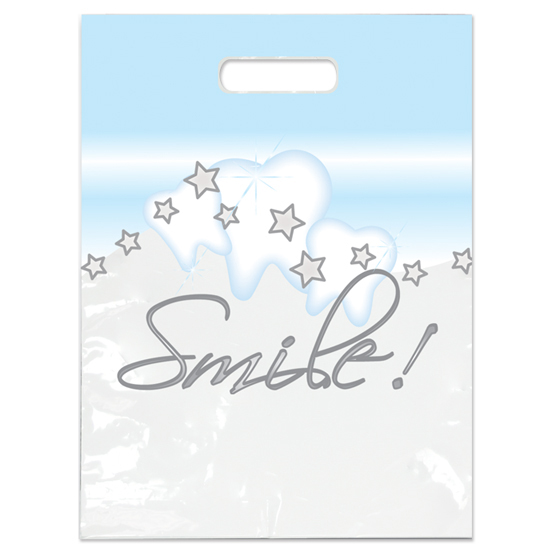 2-Color Bags Stars & Smiles White 7.5 in x 9 in 100/Pk thumbnail 4
