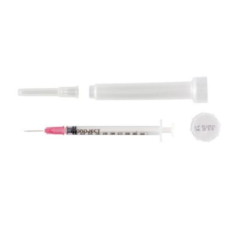 -Monoject 1cc TB Syringe 28GA .5" Perm. Needle (500 - -Monoject 1cc TB Syringe 28GA .5" Perm. Needle (500 - Image 1