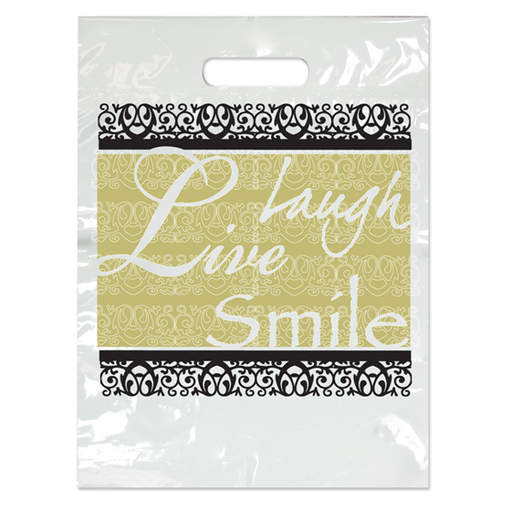 2-Color Bags Fancy Laugh White 9 in x 13 in 100/Pk thumbnail 3