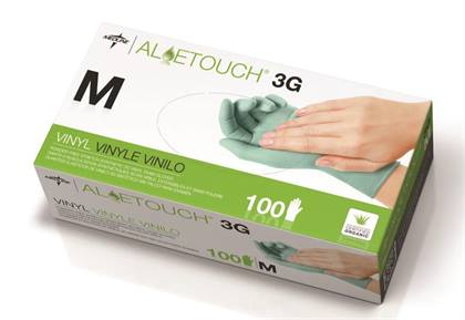 AloeTouch 3G Vinyl Exam Gloves X-Small Green Non-Sterile thumbnail 3