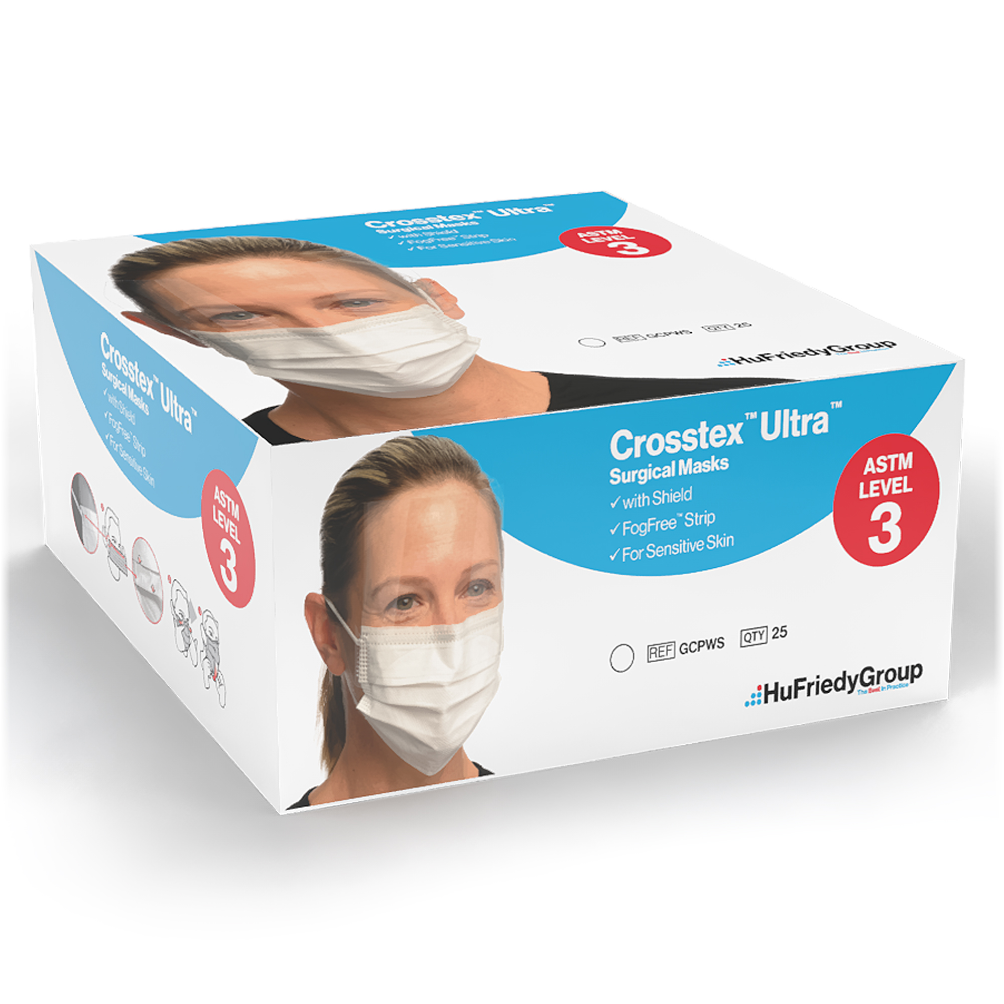 Crosstex - Ultra Sensitive FogFree Earloop w/Shield w/SecureFit 25/Bx ASTM-3, GCPWS thumbnail 8