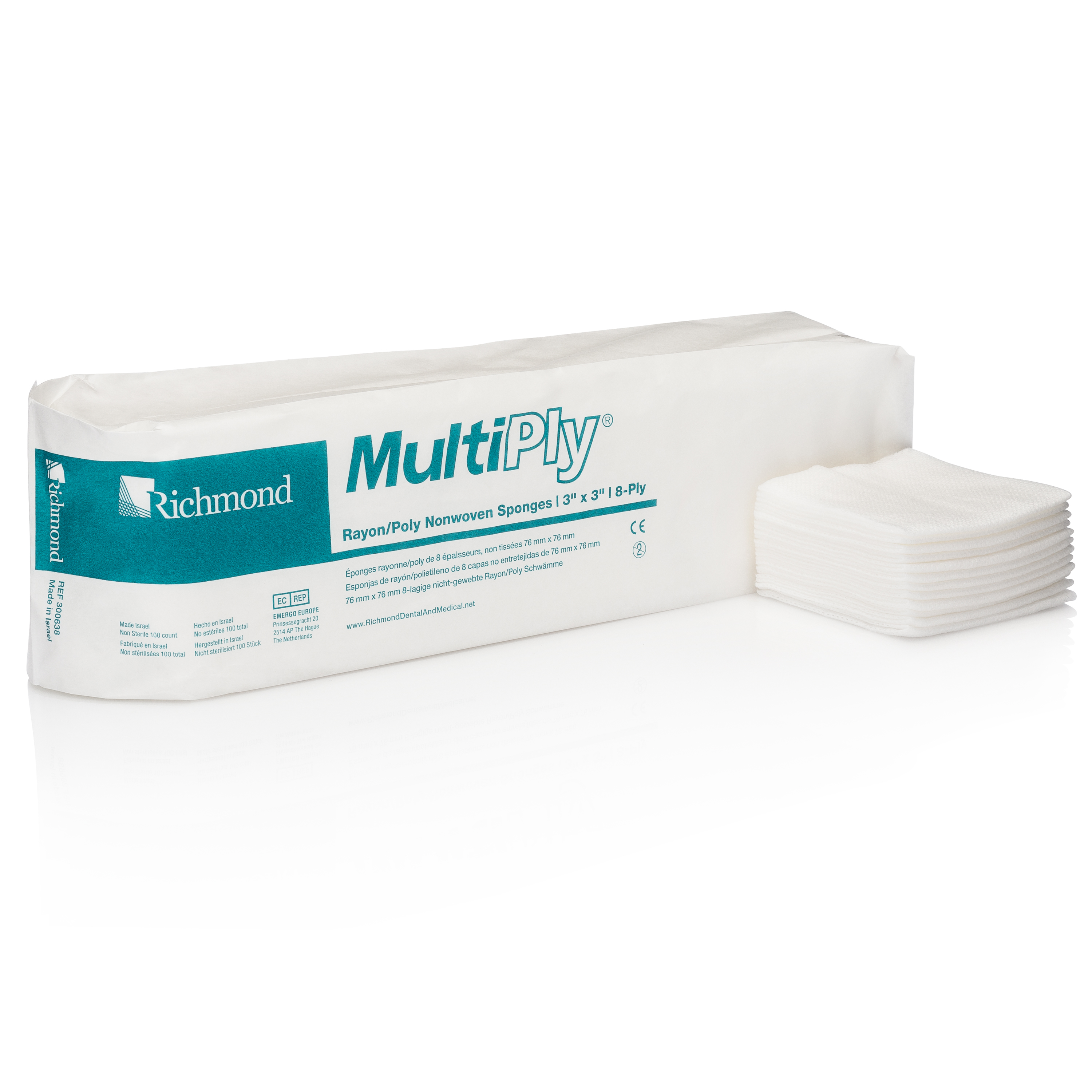 Multiply Rayon/Polyester Blend Non-Woven Sponge 3x3" 8 Ply Non-Sterile Non-X-Ray thumbnail 5