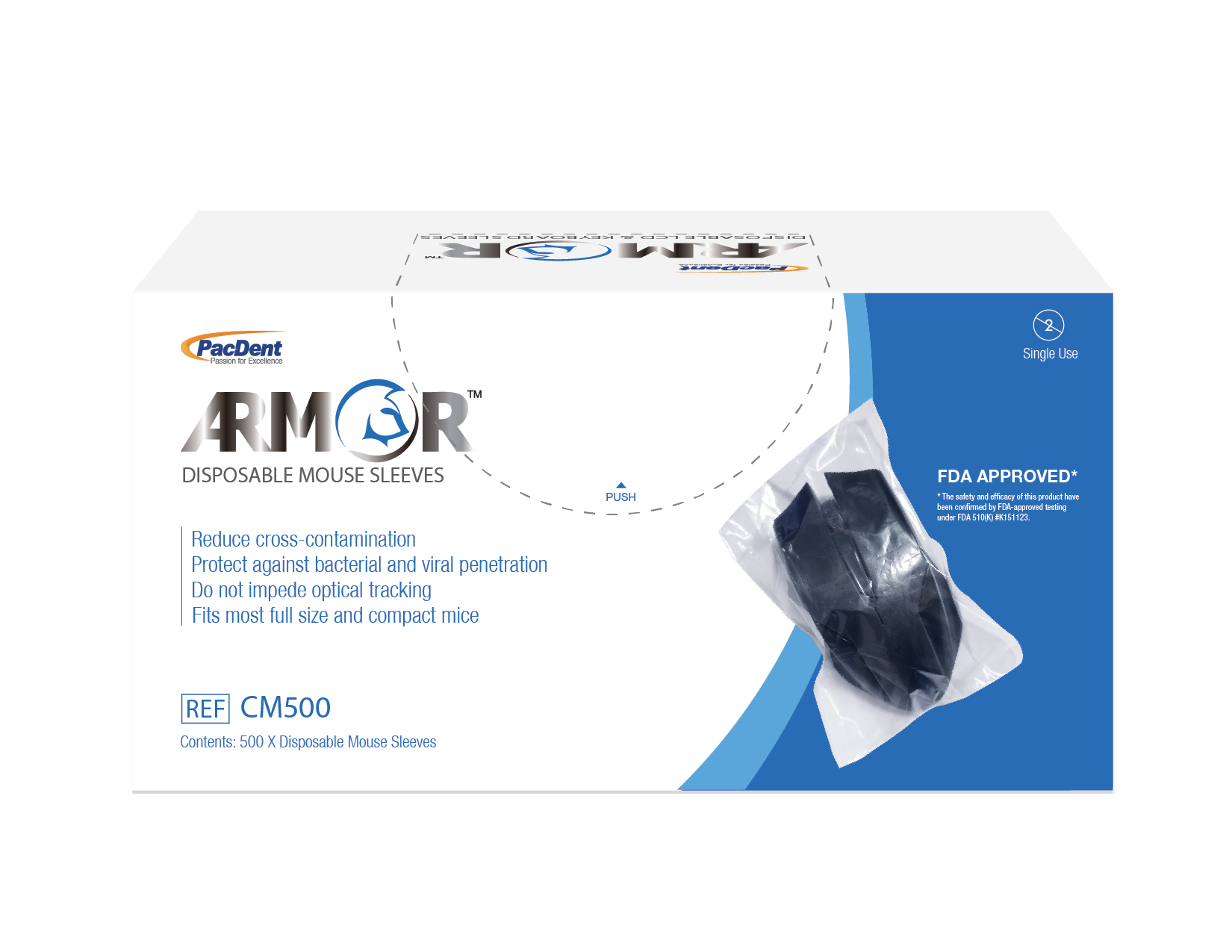 Armor Mouse Barrier Sleeves One Size Fits Most Clear 500/Bx thumbnail 4