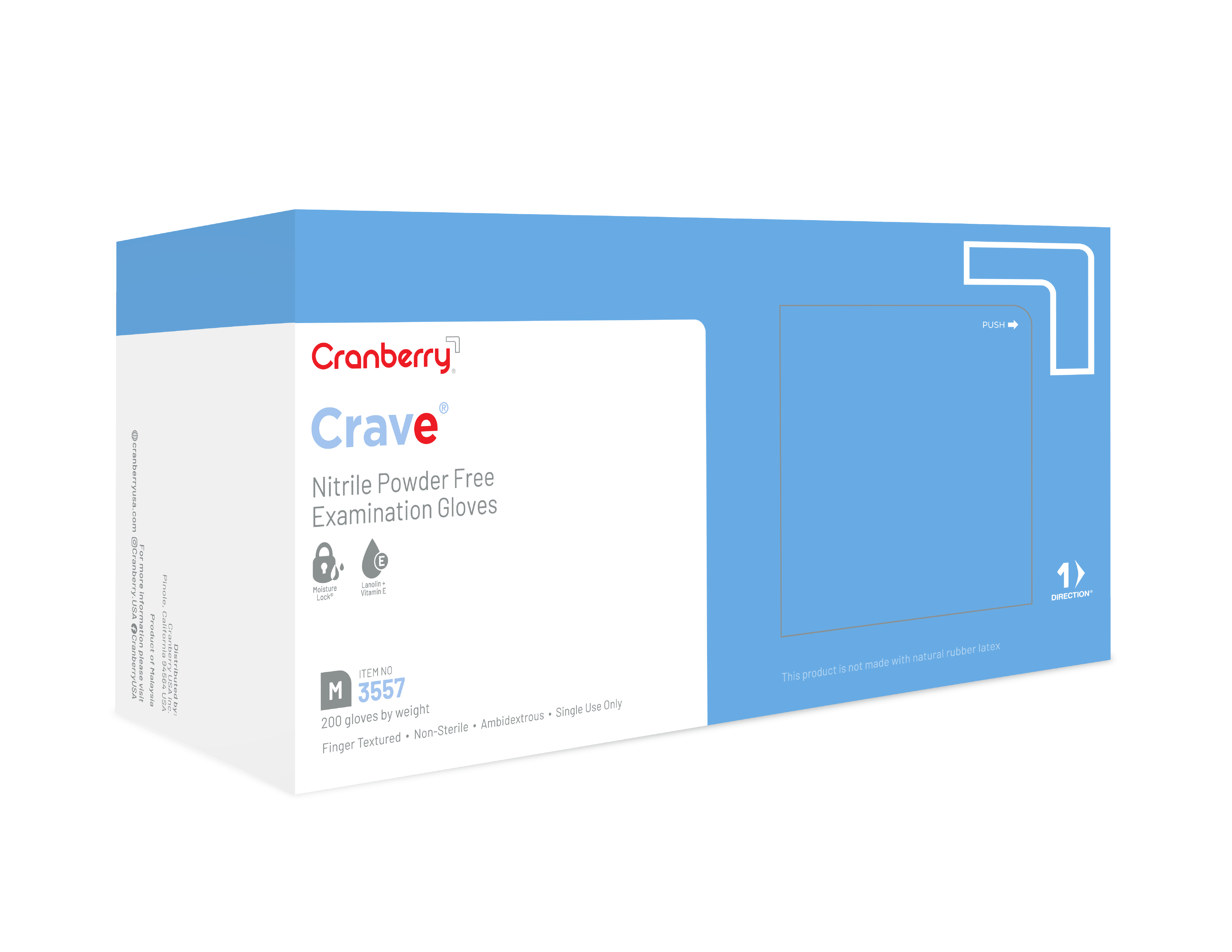 Crave Nitrile Examination Gloves, Powder-Free, Medium, 200/Box, CR3557 thumbnail 12