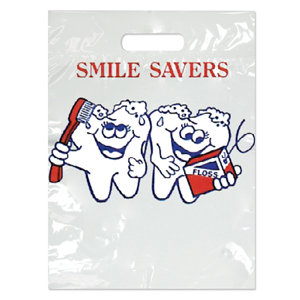 2-Color Bags Smile Savers White 7.5 in x 9 in 100/Pk thumbnail 3