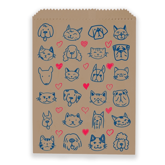 Fully Biodegradable & Recyclable Bags Paper Dog & Cat Heart 100/Pk thumbnail 2