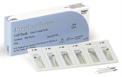 Hand-Rolled Absorbent Paper Points, Sterile, Cell Pack, # 15-40, 0.06 Taper, Assorted, 180/Pk, 670199 thumbnail 12