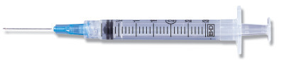 3cc Syringe w/ 25GAx5/8" Luer Lock Needle (100) - 3cc Syringe w/ 25GAx5/8" Luer Lock Needle (100) - Image 1
