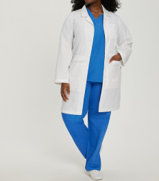 Lab Coat 5 Pockets Long Sleeves 36 in White Womens Ea thumbnail 2