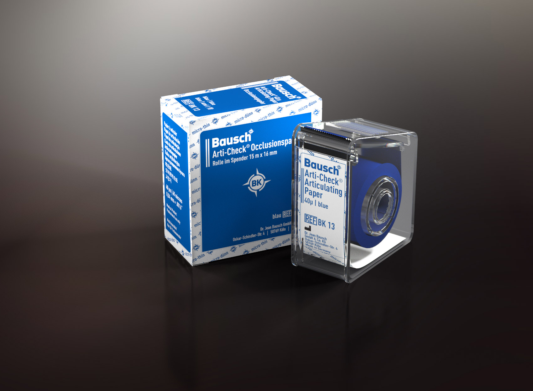 Arti-Check Articulating Paper Roll, with Dispenser, 16 mm x 15 m, 40 microns, Blue, 1/Pk, BK13 thumbnail 13