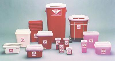 Sharps Container 3gal Red/Black 12x9x11" Large Opening Locking Cap Plypro Ea thumbnail 2