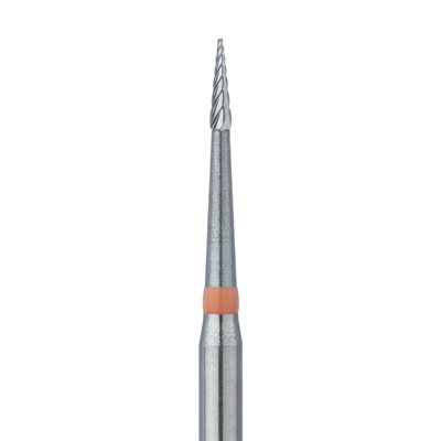 Tungsten Carbide Twist Trimming & Finishing Burs, FG, Pointed Taper ET Series, ET3, 0.8 mm, Fine, Orange, 5/Pk, D0132-008-FG image