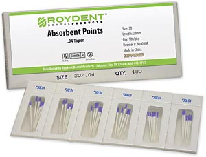 #20 Yellow .02 Taper Roydent Absorbent Paper Points Cell Pack of 180 thumbnail 3