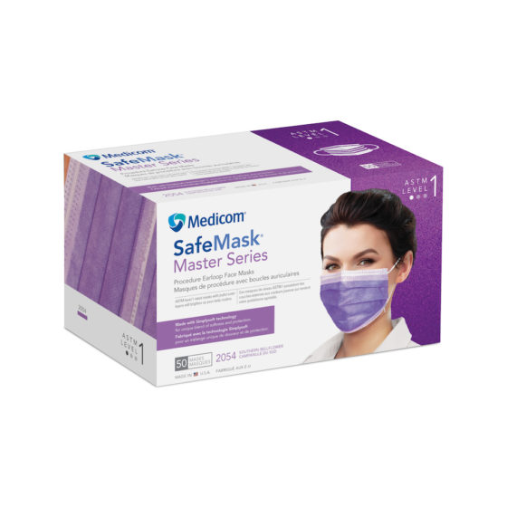 Safe+Mask Master Series Procedure Earloop, ASTM Level 1, Southern Bellflower, 50/Box, 2054 thumbnail 13