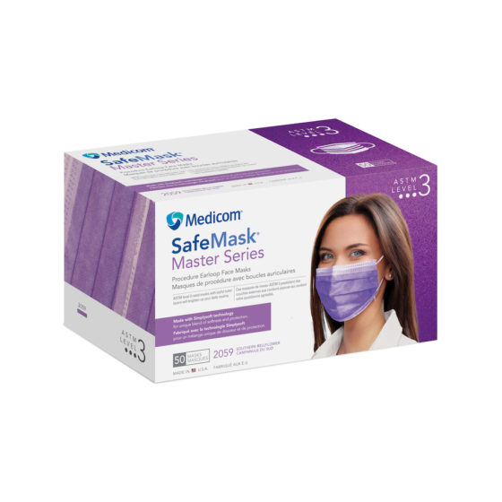 SafeMask Master Series Procedure Earloop, ASTM Level 3, Southern Bellflower, 50/Box, 2059 image
