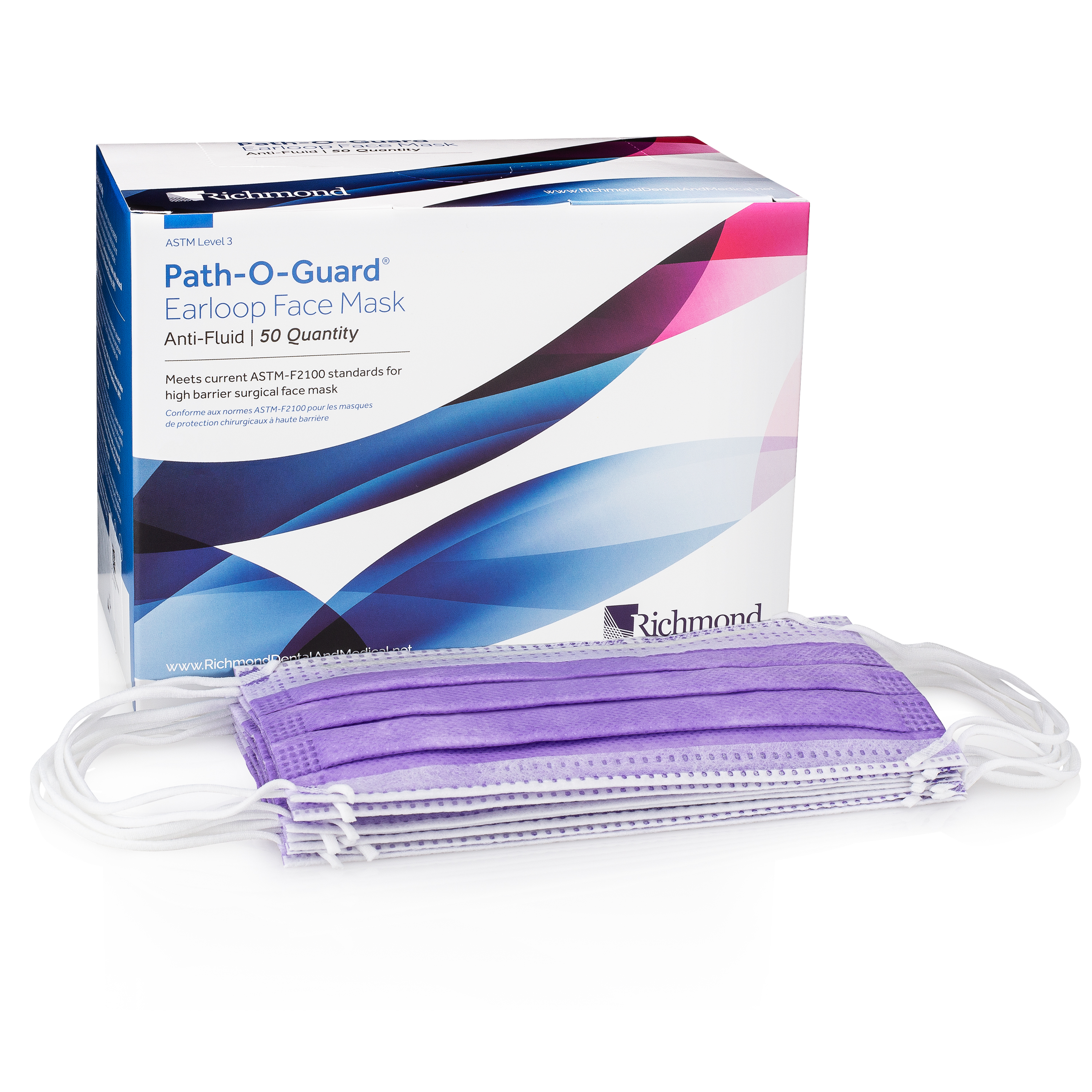Path-O-Guard Mask ASTM Level 3 Lavender 50/Bx thumbnail 7
