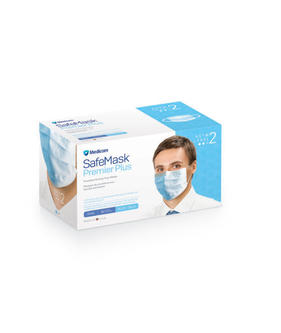 SafeMask Premier Plus Procedure Earloop, ASTM Level 2, Blue, 50/Box, 2040 thumbnail 12