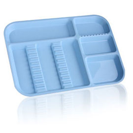 Plastic Set-Up Trays, Ritter, Divided, # B, 13 1/2" x 9 5/8" x 7/8", Baby Blue, 1/Pk, 300BDS-2PS thumbnail 2