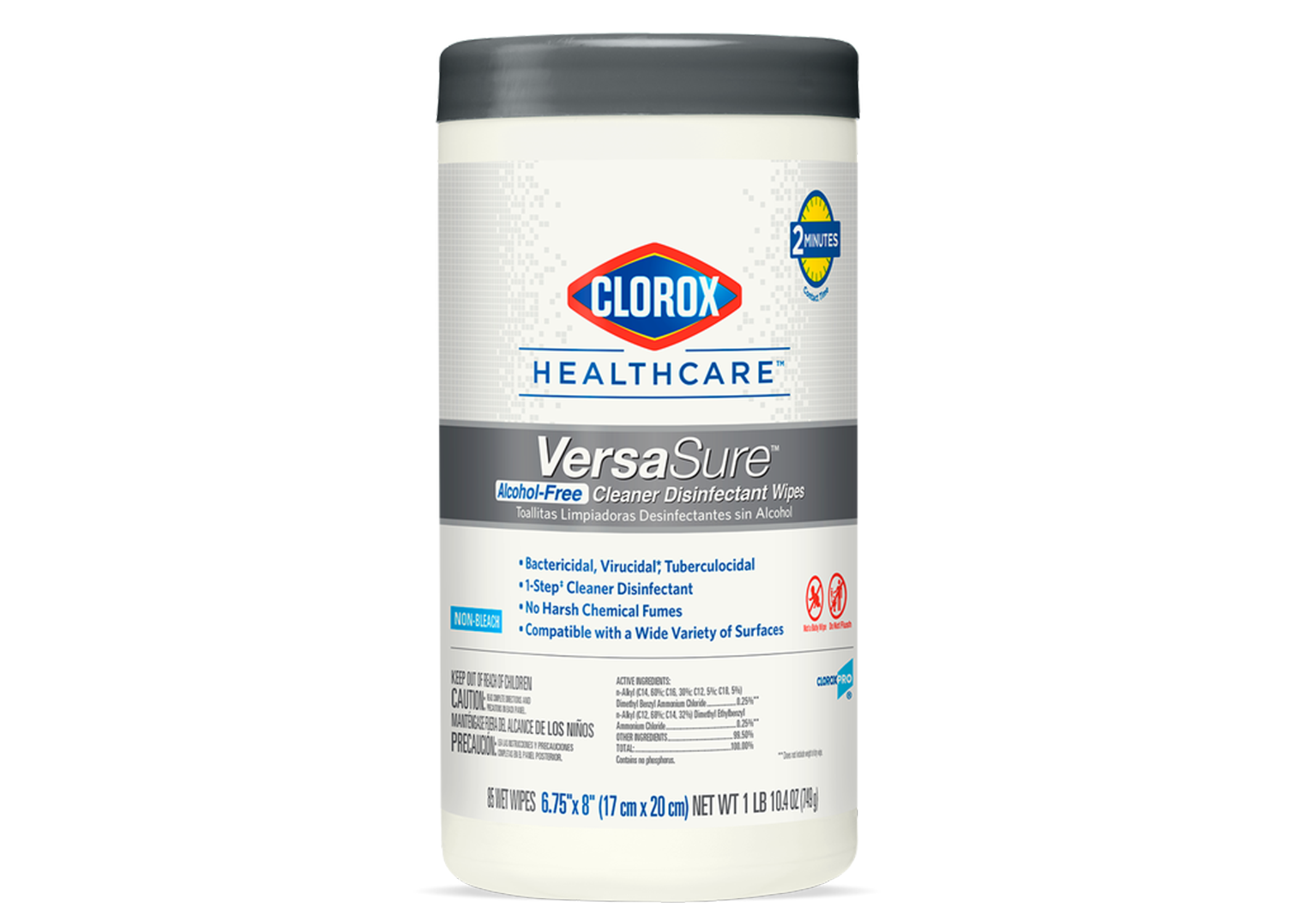 Clorox VersaSure Surface Disinfectant Wipes Large Canister 85/Pk product image