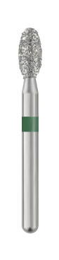 Solo Diamond Single Use Burs, FG, Egg, # 1900, 2.3 mm, Coarse, Green, 25/Pk, 379023C image