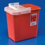 Sharps 2gal Red w/ Clear Hinged Lid thumbnail 2