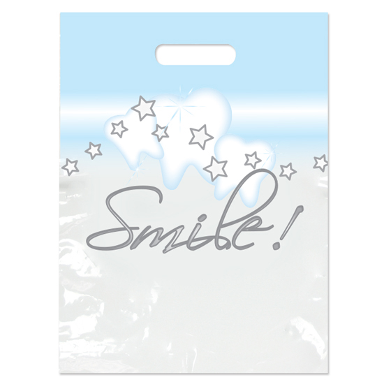 2-Color Bags Stars & Smiles White 9 in x 13 in 100/Pk thumbnail 4