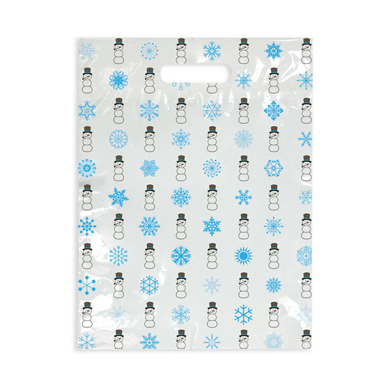 Scatter Print Bags Winter 2 Sided Print Clear 100/Bx thumbnail 2