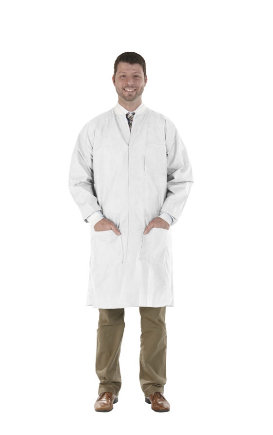 SafeWear Disposable High Performance Lab Coat, Small, White Frost, 12/Pk, 8110-A thumbnail 14