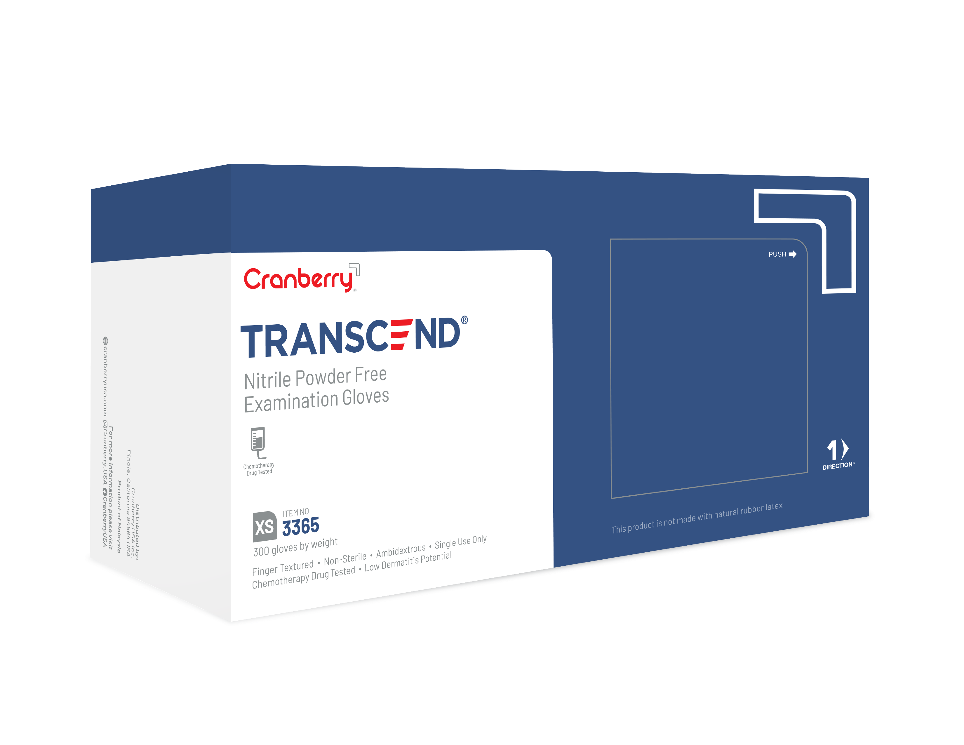 Transcend Nitrile Exam Gloves X-Small Matte Blue Non-Sterile thumbnail 12
