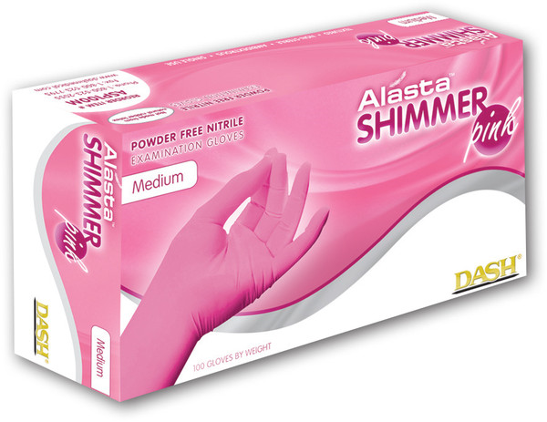 Alasta Shimmer Nitrile Exam Gloves Small Pink Non-Sterile thumbnail 14
