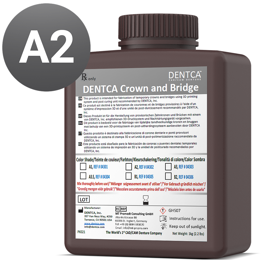Dentca Denture Teeth Resin A2 1 Liter product image