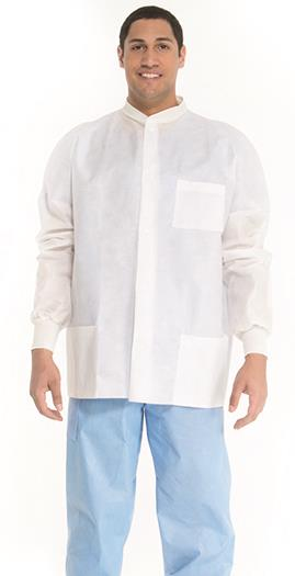 Universal Precaution White Lab Jacket Medium Latex-Free Non-Fluid Resistant Case of 25 thumbnail 3