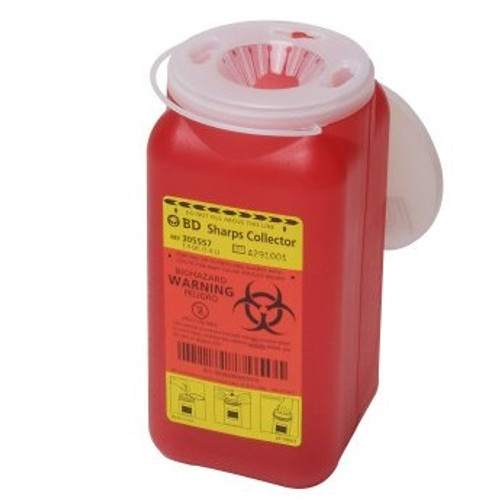 Sharps Container 1.4qt Small Red w/ Reg Funnel Top product image