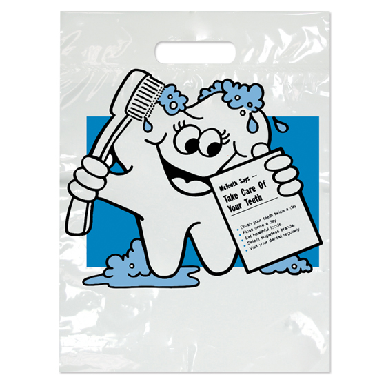 2-Color Bags McTooth Says White 7.5 in x 9 in 100/Pk thumbnail 3