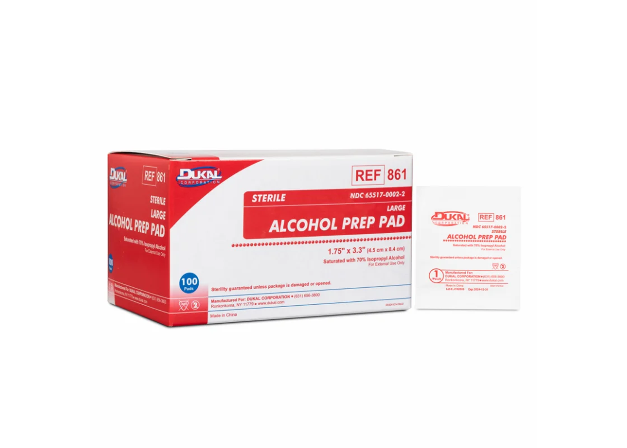 DUKAL ALCOHOL PREP PADS LARGE STERILE (100) product image