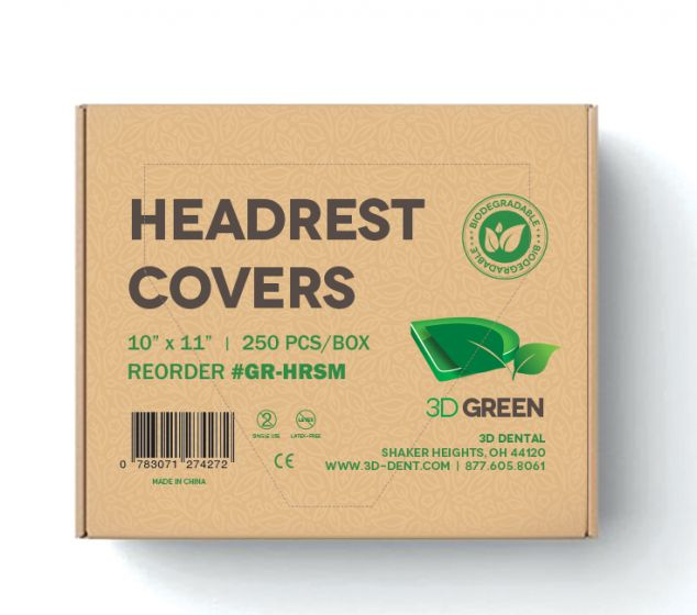 Biodegradable Headrest Covers, 10" x 11", 250/Pk, GR-HRSM thumbnail 3