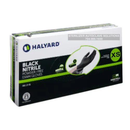 HALYARD Nitrile Exam Gloves Medium Black Box of 100 thumbnail 3
