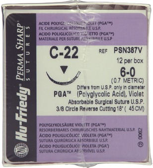 Perma Sharp Suture 6-0 18" Polyglycolic Acid Braid C-22 Violet Bx thumbnail 9
