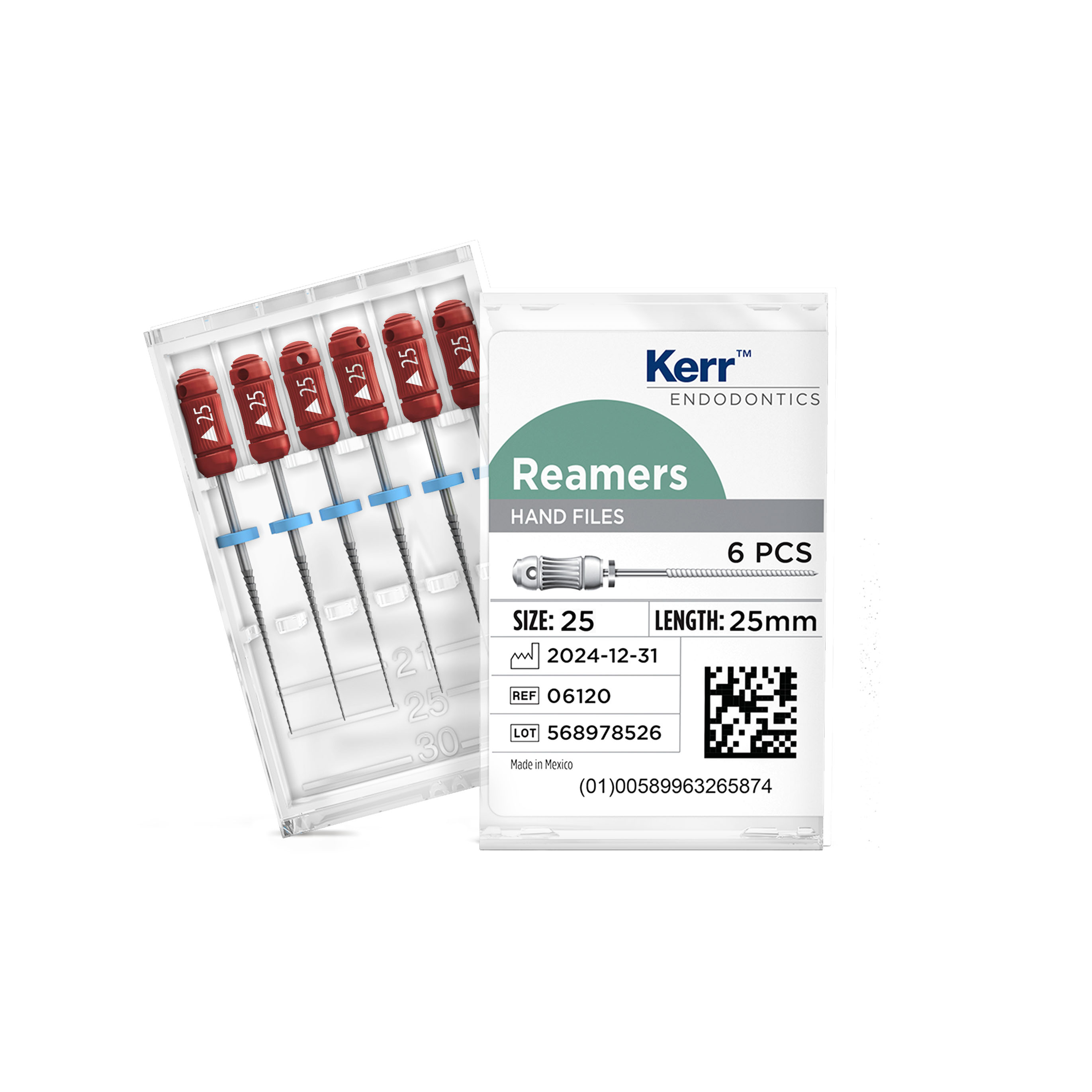 Stainless Steel Hand Reamers with Plastic Handles, 25 mm, # 35, Green, 6/Pk, 06127 thumbnail 8