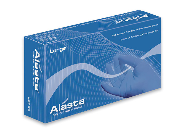 Alasta Soft Fit Nitrile Exam Gloves X-Large Blue Non-Sterile thumbnail 13