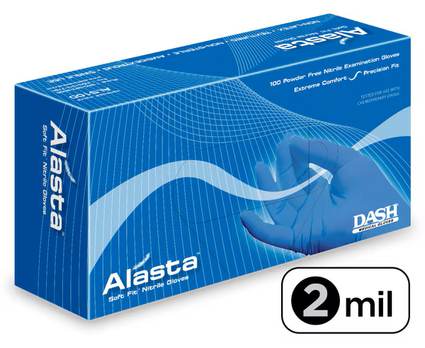 Alasta Soft Fit Nitrile Exam Gloves X-Small Blue Non-Sterile thumbnail 14