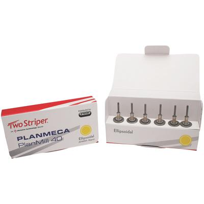 Ellipsoidal Milling Bur, Yellow Stripes (6) image