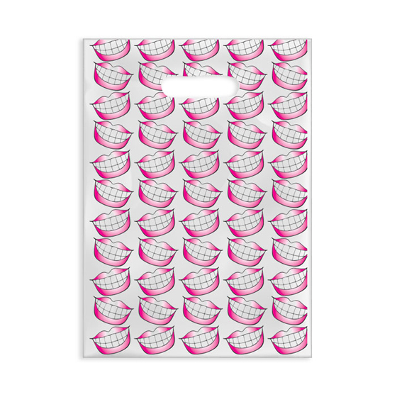 Scatter Print Bags Big Smile 2 Sided Print Clear 100/Bx thumbnail 4