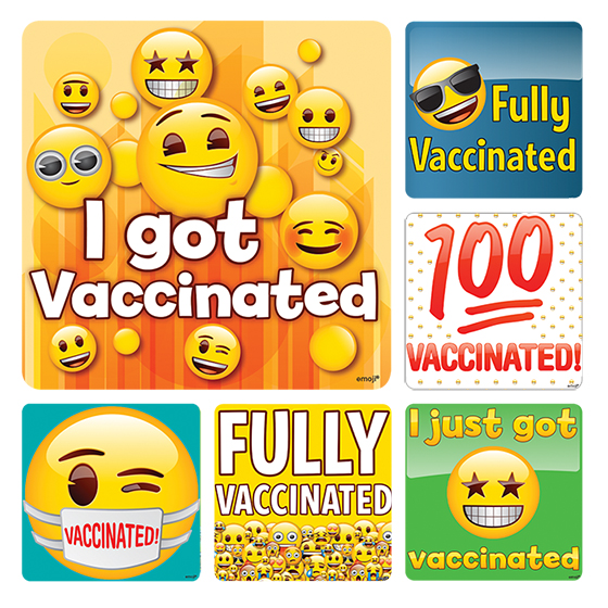 Stickers Emoji Vaccine Assorted 100/Rl product image