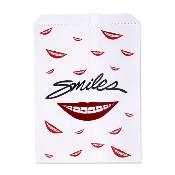 Scatter Print Bags Smile Braces 1-Sided White 100/Pk thumbnail 5