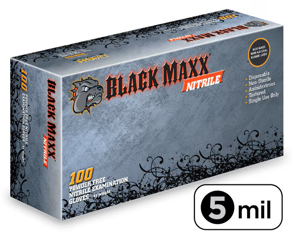 Black Maxx Nitrile Exam Gloves Large Black Non-Sterile thumbnail 11