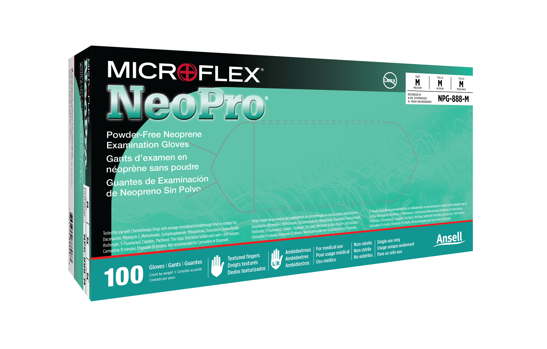 MICROFLEX NeoPro Neoprene Exam Gloves Large Green Non-Sterile 100/Bx thumbnail 13