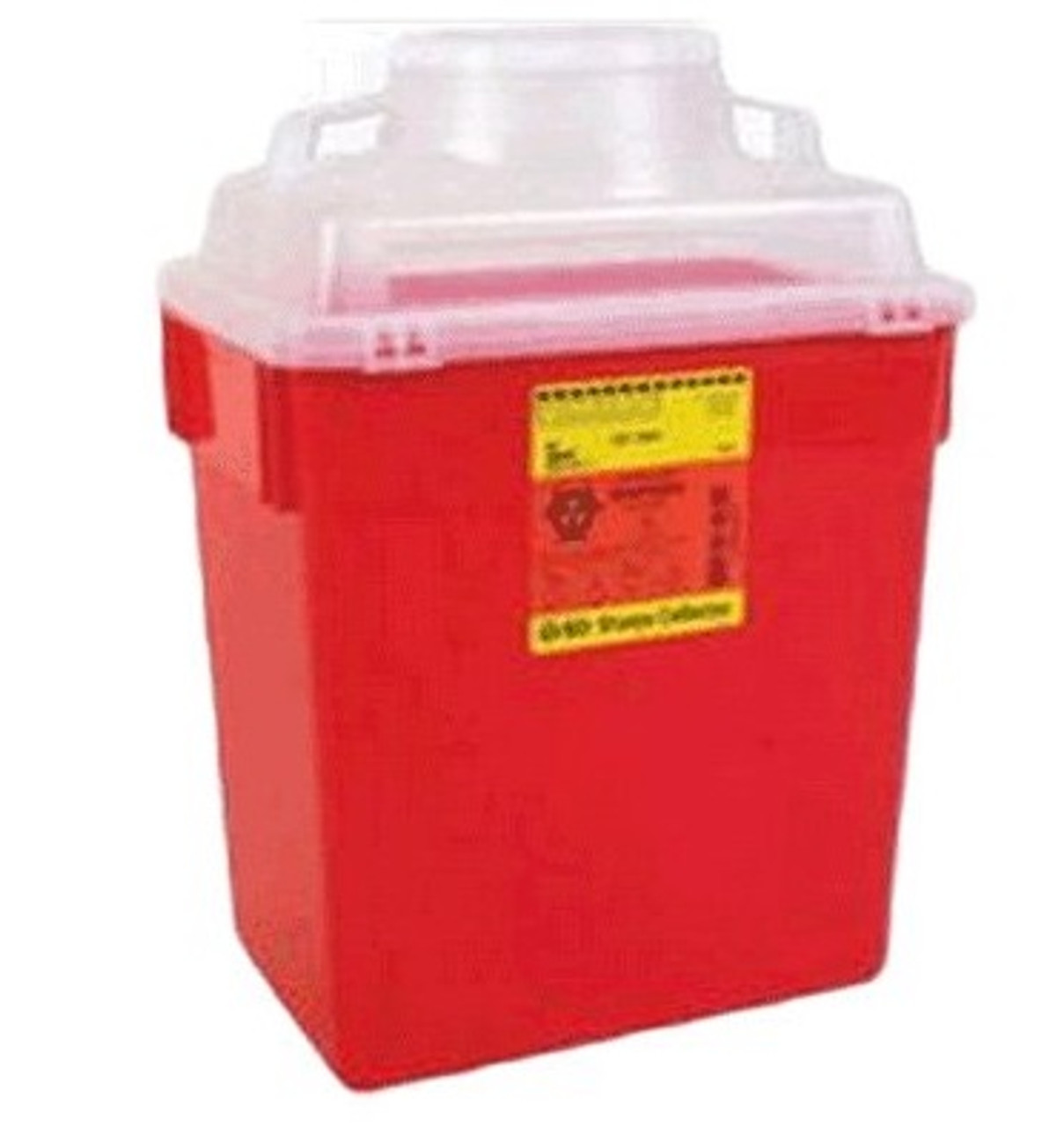 SHARPS COLLECTOR 6-GAL, CLEAR TOP, LG FUNNEL product image