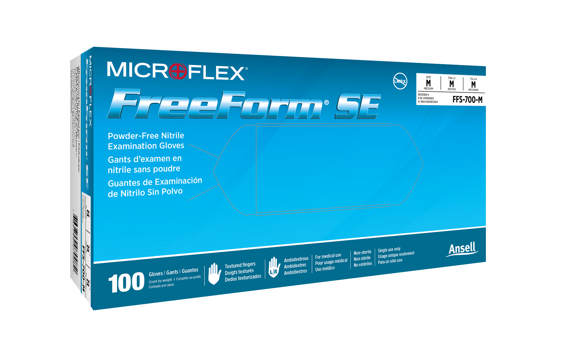 MICROFLEX FreeForm SE Nitrile Exam Gloves Small Blue Non-Sterile 100/Bx thumbnail 11