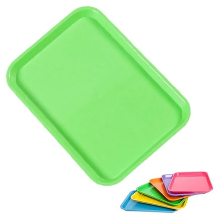 Set-Up Plastic Flat Trays, # B, Neon Green, 1/Pk, 300BFS-4 thumbnail 5